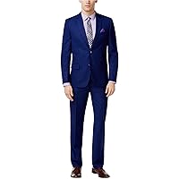Ben Sherman Mens 2 Piece Two Button Formal Suit, Blue, 40 Regular / 34W x 37L