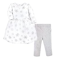 Hudson Baby Unisex Baby Quilted Cotton Dress and Leggings