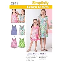 Simplicity Vintage Learn to Sew Girl's Dress Sewing Patterns, Sizes 3-6