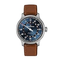 MeisterSinger Perigraph AM10Z17B Men's Automatic Watch, Sunburst Blue, Ribbon