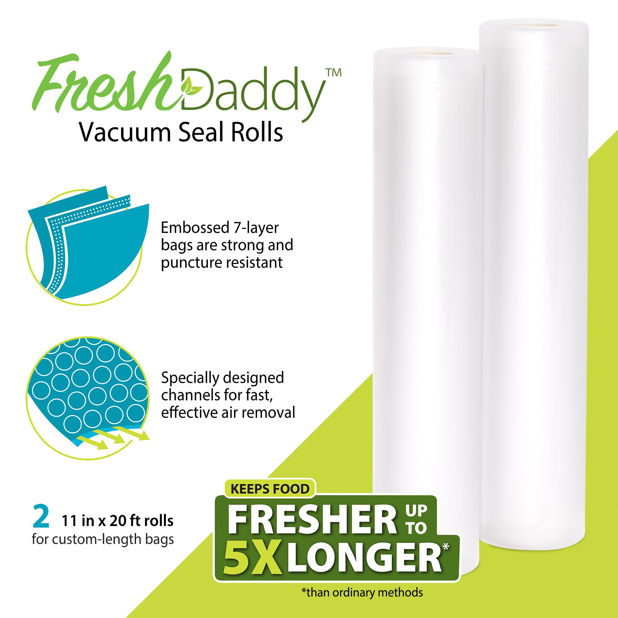 FreshDaddy™ 09511 Vacuum Seal Rolls for custom-length bags