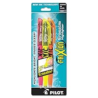 Pilot, FriXion Light Erasable Highlighters, Chisel Tip, Pack of 3, Assorted Colors