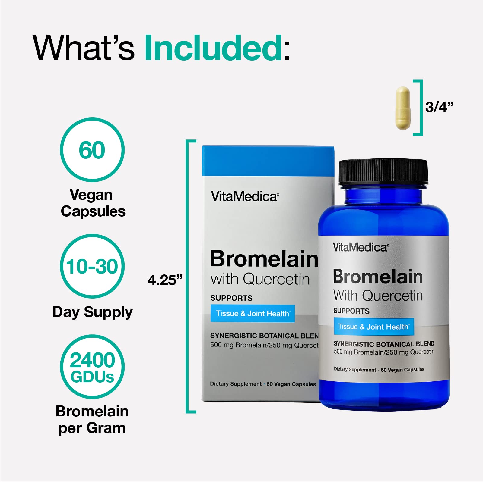 VitaMedica Arnica and Bromelain Bottles Bundle | for Post Surgery and Muscle Recovery | Bruise Relief | Plant Based Natural Formulas | 2 Product Bundle for Healing Support | 2 Week Supply