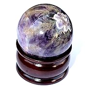 Jet Amethyst Gemstone Ball Approx 40-50mm Ball Magic Fortune Teller Himalayan Rock Crystal Stone Massage Ball Free Crystal Therapy Booklet (Amethyst)