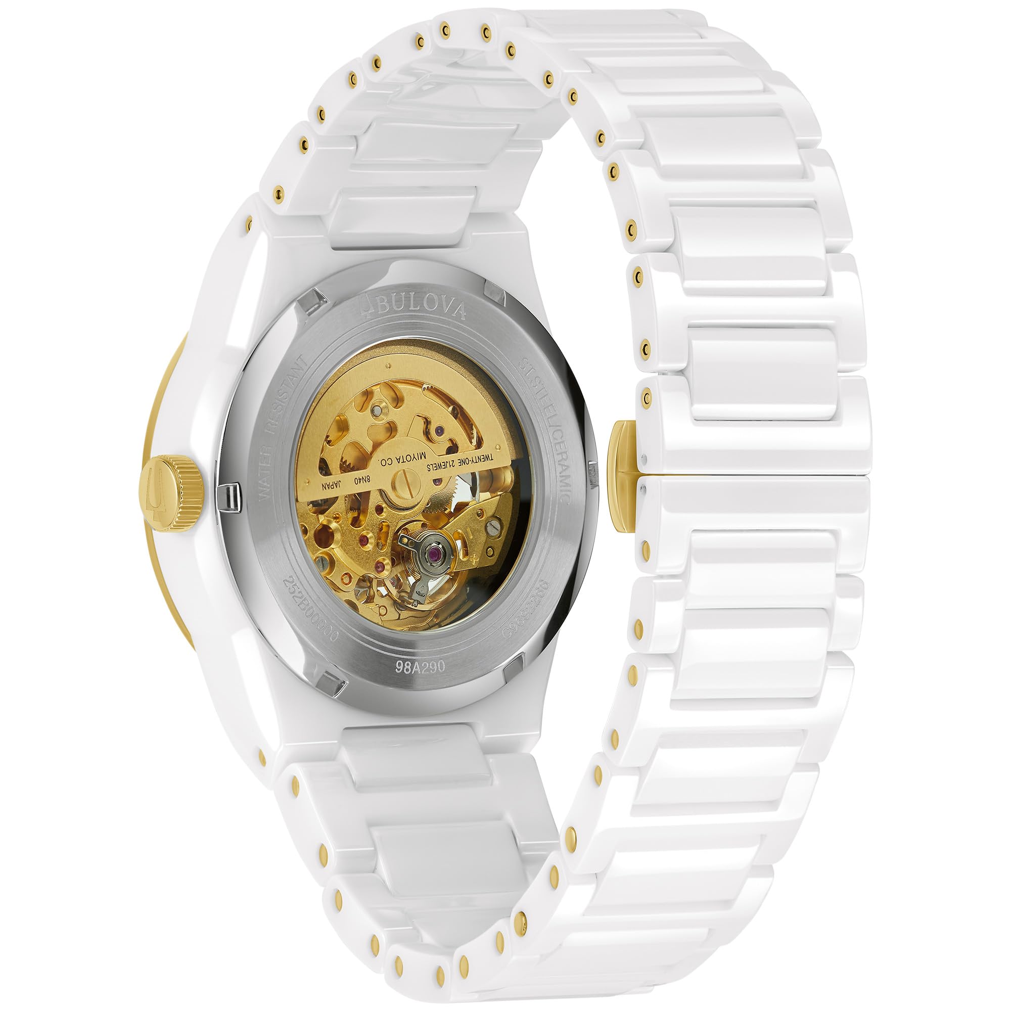 Bulova Men's Modern Millenia 3-Hand Automatic Ceramic Watch, Open Aperture, Edge-to-Edge Crystal