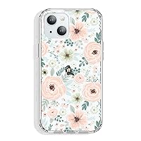 for iPhone 15 Case Clear 6.1 Inch with Pattern Design, Protective Slim TPU Cover + Shockproof Bumper for Women and Girls (Chic Flowers)