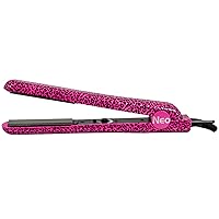 Ceramic Pro 1 inch Floating Plates Hair Straightener Flat Iron with Temp Control (Pink Leopard)