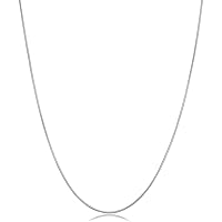 14k White Gold Round Snake Chain Necklace (0.8mm, 16 inch)