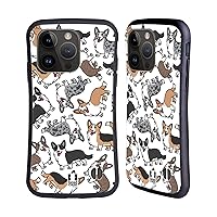 Head Case Designs Cardigan Welsh Corgi Dog Breed Patterns 10 Hybrid Case Compatible with Apple iPhone 15 Pro