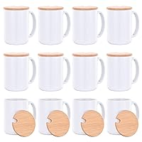 Sublimation Mugs 15 oz Sublimation Mugs Blank with Bamboo Lid White Coffee Mugs Sublimation Coffee Mugs Mug Sets Coffee Cup with Lid Set of 12