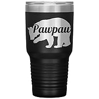Pawpaw Bear Tumbler - Pawpaw Gift - 30oz Insulated Engraved Stainless Steel Pawpaw Tumbler Cup Black