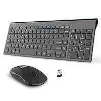 LeadsaiL Wireless Keyboard and Mouse, Wireless Mouse and Keyboard Combo, Cordless USB Computer Keyboard and Mouse Set, Ergonomic, Silent, Compact Slim for Windows Laptop, Apple, iMac, Desktop, PC