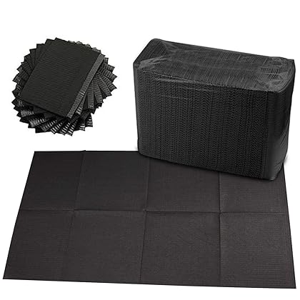 Dental Bibs Sheets / Lap Cloths 125pcs Color Black Disposable Tattoo Table Covers Clean Pad size 18