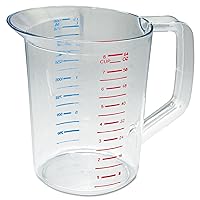 Rubbermaid Commercial Products Bouncer Clear Measuring Cup, 8-Cup/2-Quart, Clear, Strong Food Grade, For use with -40-degree F to 212-degree F, Easy Read for Liquid/Dry Ingredients while Cooking