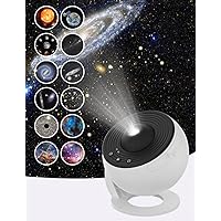 12 in 1 Planetarium Galaxy Star Projector for Bedroom Decor, 360° Rotating Nebula Projector Lamp, Timed Starry Night Light Projector for Kids,Home Theater, Ceiling, Room Decoration
