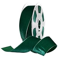 Morex Ribbon Nylon, 1 1/2 inches by 11 Yards, Emerald, Item 01240/10-456 Nylvalour Velvet Ribbon, 1 1/2