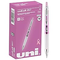 Uniball Signo 207 Pink Ribbon Gel Pen 12 Pack, 0.7mm Medium Black Pens, Gel Ink Pens | Office Supplies by Uniball are Pens, Ballpoint Pen, Colored Pens, Gel Pens, Fine Point, Smooth Writing Pens