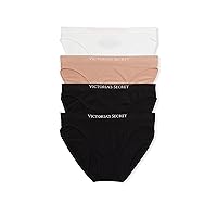 Victoria's Secret Seamless Bikini Panty Pack, Underwear for Women, 4 Pack, Multi (S)