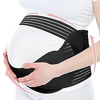 Maternity Belly Band, Pregnancy Support Belt, Breathable Belly Support Brace for Abdomen, Pelvis, Waist and Back Pain, Lightweight Abdominal Binder, Adjustable 3-in-1 Maternity Belt for Pregnancy