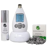 Microderm GLO Skincare Premium Bundle Includes Diamond Microdermabrasion System, 10mm Filters 100 pack & Peptide Complex Serum. Perfect Anti Aging Treatment Kit