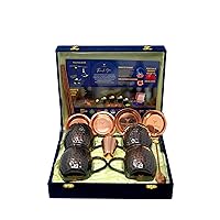 Pauls Creations Moscow Mule Antique Barrel Copper Mugs - Set of 15PC Food Safe Pure Solid Copper Barrel Mugs - 16 oz /500ML Moscow Mule Mug kit with All Acessories & Valvet Gift Box