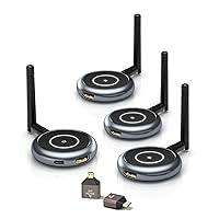 AIMIBO Wireless HDMI Transmitter & 3 Receivers, Multiple TVs/Screen, 5G HDMI Wireless Extender, 1080P@60Hz, 165FT/50M, App Screen Monitoring for Laptop, Camera, TV Box to TV, Projector,Phone (1TX+3RX)