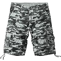 Men's Cargo Shorts Relaxed Fit Camo Short Tactical Pants Outdoor Multi-Pocket Cotton Work Utility Shorts Hiking Pants