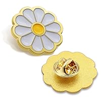 2/12/50/100Pcs Cute White Daisy Award Flower Enamel Lapel Pin 1“ -For Faculty Nurses Girl Scout Clothes Bags Hats
