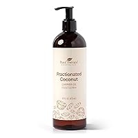 Fractionated Coconut Oil for Skin, Hair, Body, Diluted Essential Oils, 100% Pure, Natural Moisturizer, Massage & Aromatherapy Liquid Carrier Oil 16 oz