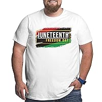 Juneteenth Freedom Day Flag Big Size Men's T-Shirt Man's Soft Shirts T-Shirt Short Sleeve Tops
