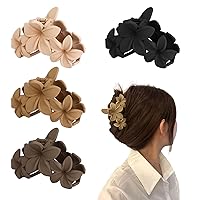 4PCS Flower Hair Clips, Matte Claw Clips for Women, Flower Clips for Thick Thin Hair, Large Flower Hair Claw Clips for Women,Non Slip Clips for Hair Cute Hair Claw Accessories,Style 3
