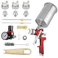 Body Repair Paint Spray Guns Kit with 1.4mm 1.7mm 2.5mm Nozzles, 1000cc Aluminum Cup, Auto Paint Spray Gun Set for Car Prime, Furniture Surface Spraying, Wall Painting