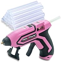 Cordless Mini Hot Glue Gun with Stand - USB Rechargeable Wireless Hot Melt Glue Gun Kit with 20 Glue Sticks - Battery Operated Cordless Glue Gun for Crafts - Portable Pink Hot Glue Gun