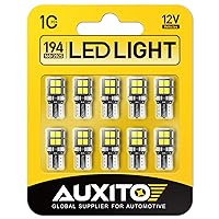 AUXITO 194 LED Bulb 6000K White 168 2825 W5W T10 Wedge 14-SMD Interior Car Bulbs Replacement for Dome Map Door Courtesy Trunk Parking License Plate Lights, 10 PCS