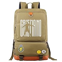Lightweight Cristiano Ronaldo Daypack Casual AI Nassr FC Backpack-Waterproof Laptop Bag for Travel,Hiking