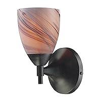 Elk 10150/1DR-CR Celina 1-Light Dark Rust with Creme Glass Wall Sconce, 5.5