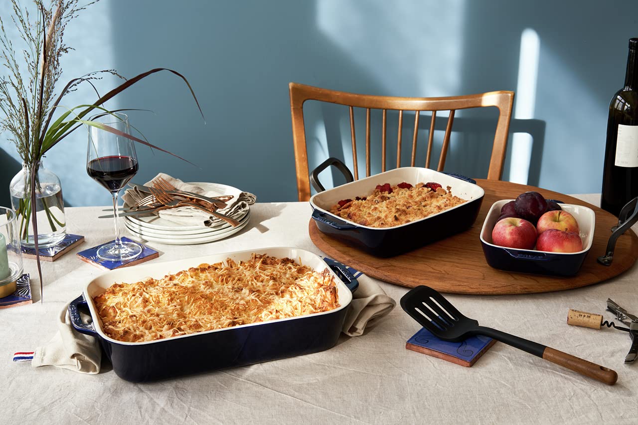 STAUB Ceramics Rectangular Baking Dish, 13x9-inch, Dark Blue