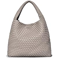Woven Bag Purses and Handbags, Woven Vegan Leather Bag For Women, Woven Tote Bag Shoulder Bag Top-Handle Bag With Purses…