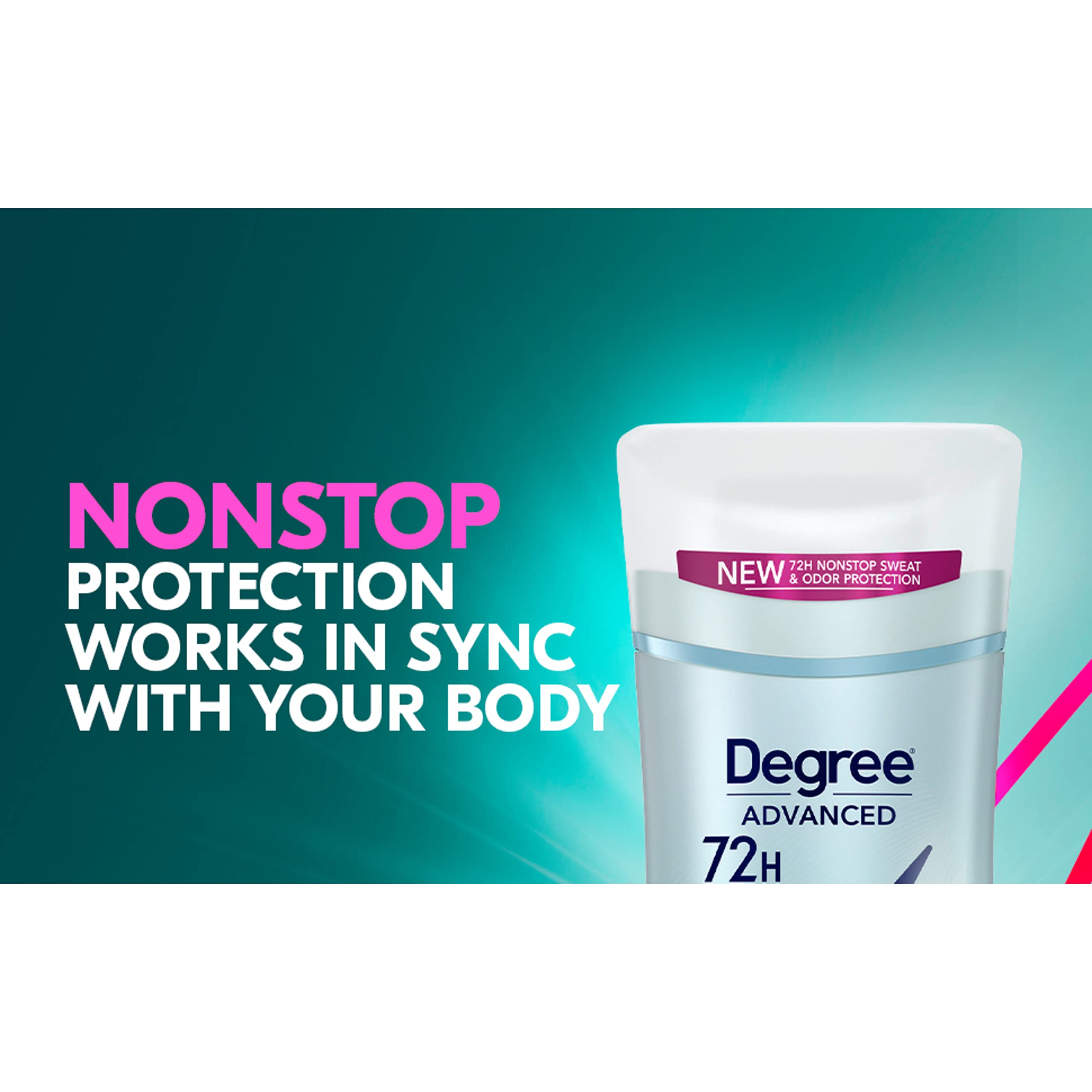 Degree Advanced Antiperspirant Deodorant 72-Hour Sweat & Odor Protection White Flowers & Lychee Antiperspirant for Women with MotionSense Technology 2.6 oz