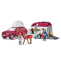 Schleich Horse Club, 18-Piece Playset Horse Toys for Girls and Boys, Horse Club Adventures with Car and Horse Trailer