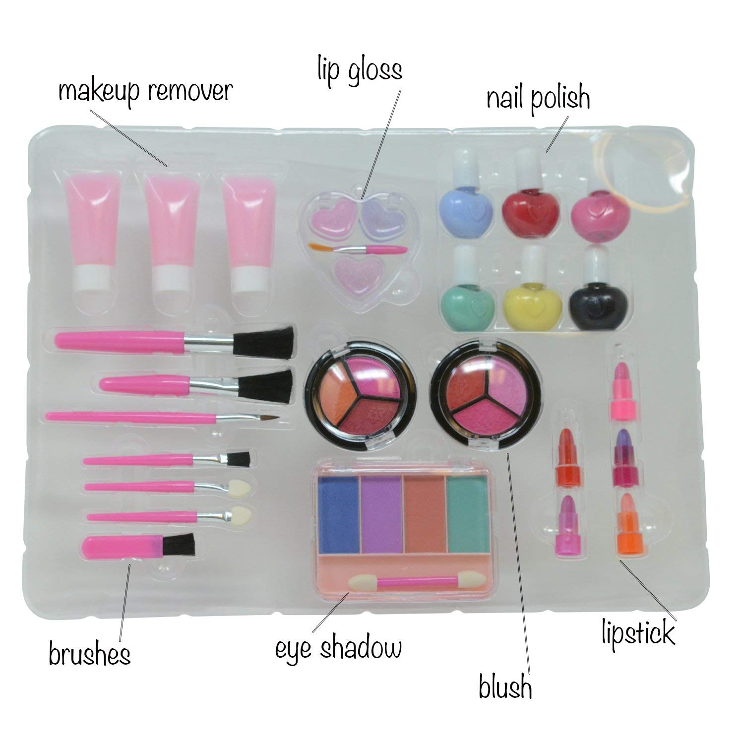 The New York Doll Collection Washable Makeup Set for Dolls and Kids - Pretend Play Cosmetic Set - Doll not Included