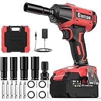 PULITUO Impact Wrench 1/2 Inch Chuck, 20V Brushless Cordless Impact Wrench  with 2.0Ah Li-Ion Battery and Charger, Max Torque 400N.m, 4