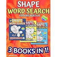 Shape Word Search for Kids Ages 4-6: 3 Books in 1 with 300+ Shaped Puzzles with Super Fan Themes to Boost Language & Cognitive Skills for Boys & Girls – Color Edition (Shaped Word Search for Kids 4-6)