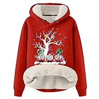 Solid Womens Winter Hoodies Casual Basic Fleece Sherpa Lined Pullover Warm Cozy Oversized Cute Workout Clothes