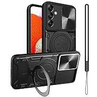A14 5G Phone Case, for Samsung Galaxy A14 5G Case Metal Stand Ring Holder,Camera Lens Protector for Galaxy A14 2023,Slim Full Protection Shockproof Basic Cases Cover for Women Men (Black)