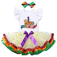 IBTOM CASTLE Baby Girls Half First 2nd 3rd Birthday Outfit Fiesta Romper Tutu Skirt Headband Cake Smash Photoshoot Clothes