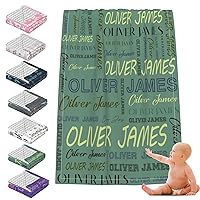 Personalized Minky Baby Blanket, Flannel Baby Blankets with Name,30x40 Inches Personalized Name Blanket, Double Layer (Leaf)