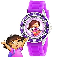 Dora the Explorer by Nickelodeon Analog Quartz Watch for Kids – Purple Time-Teaching Watch with Easy-Read Dial