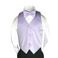 2pc Boys Satin Lilac Vest and Bow tie Set from Baby to Teen