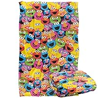 Sesame Street Character Head Collage Officially Licensed Silky Touch Super Soft Throw Blanket 36